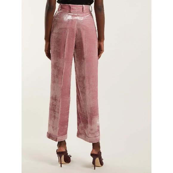 Racil Woman Charlie Velvet High-Waisted Wide-Leg Trousers | Size 10 - Picture 3 of 15